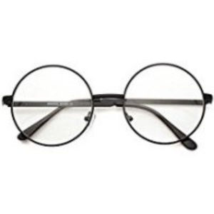 New Lennon Style Black Clear Lens Round Glasses